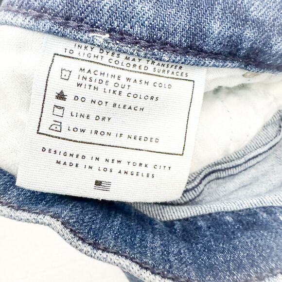 AYR The Riser Neon Jupiter Raw Hem Denim Jeans Medium Wash Size 28 x 28 - Picture 8 of 10